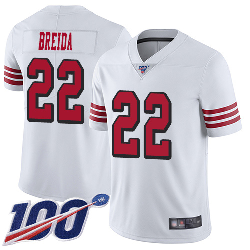 San Francisco 49ers Limited White Men Matt Breida NFL Jersey #22 100th Season Rush Vapor Untouchable